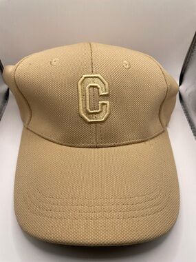 Beige Baseball Cap with Embroidered 'C'